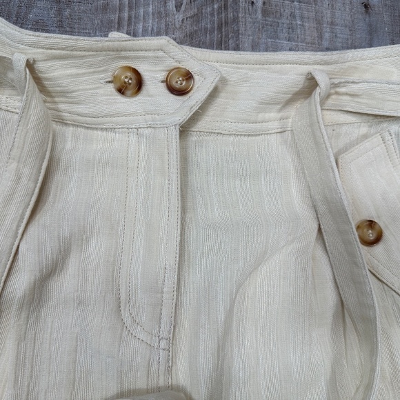 FRNCH Paris Millena Paper Bag Waist Shorts Sz L Cream Cotton NWT - Picture 7 of 14